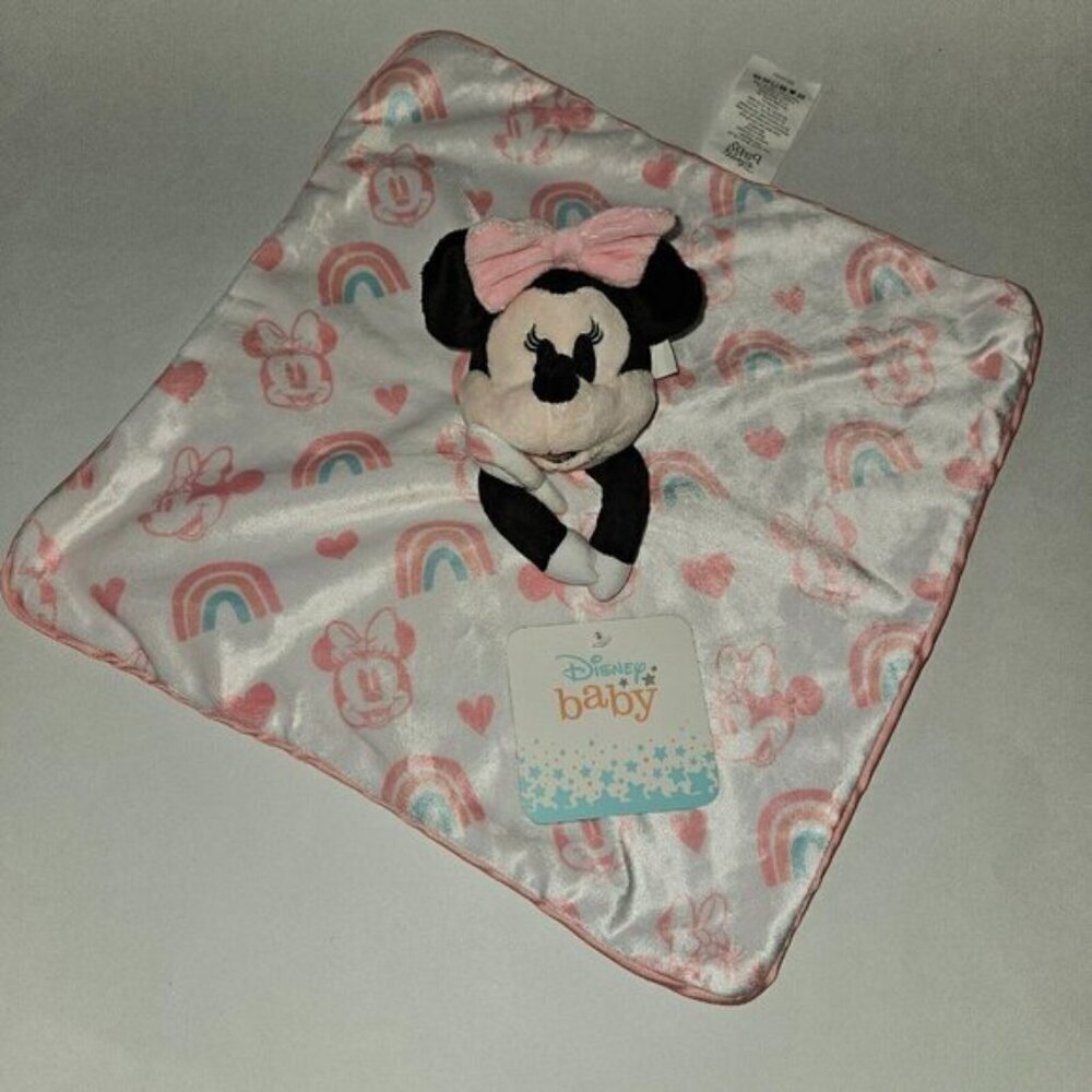 NWT Disney Baby Pink Minnie Mouse Lovey Plush Baby Toy Nojo 14x14
